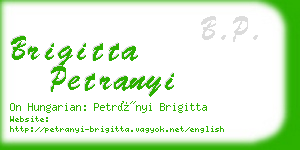 brigitta petranyi business card